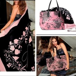 VIctoria Secret Floral Tote/Sherpa Blanket